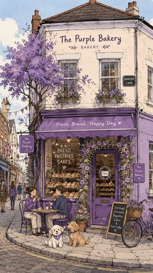 Purple Bakery Illustration Prompt preview