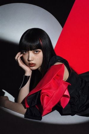 Avant-Garde Red Black Fashion Portrait preview