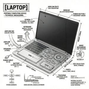 Technical Laptop Infographic Illustration preview