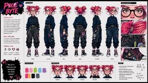 Punk Cartoon Character Sheet preview