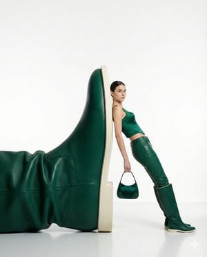 Monochrome Green Fashion Editorial preview