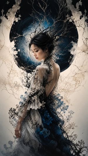 Surreal Botanical Couture Portrait preview