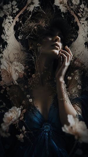 Dark Floral Chiaroscuro Portrait preview