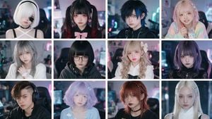 Cyber-Kawaii Influencer Portrait Grid preview