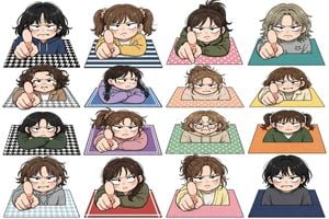 Annoyed Chibi Sticker Sheet preview