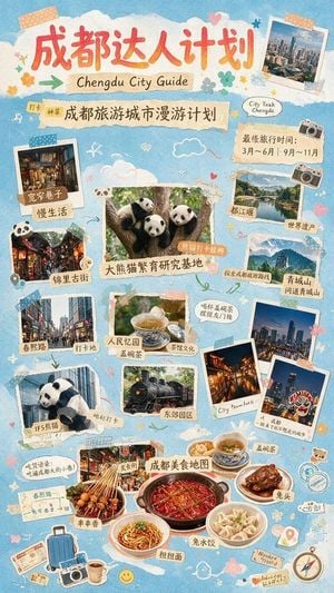 Chengdu Scrapbook Travel Guide Poster preview