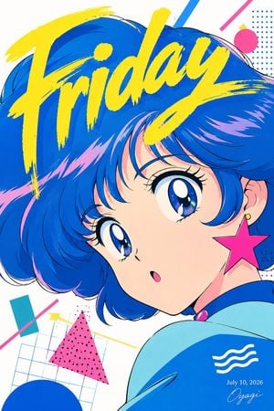 Retro Anime Friday Poster preview