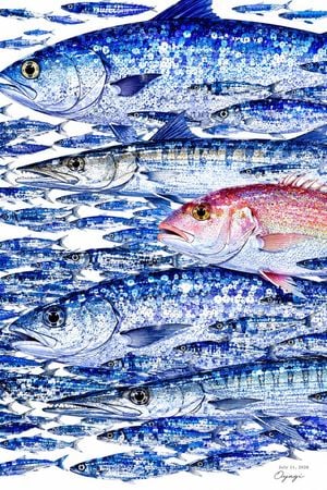 Shimmering Blue Fish School preview