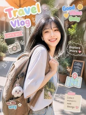 Cute Travel Vlog Thumbnail preview