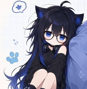 Blue Black Cat-Girl Chibi preview