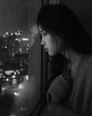 Melancholic Night Apartment Window Portrait preview