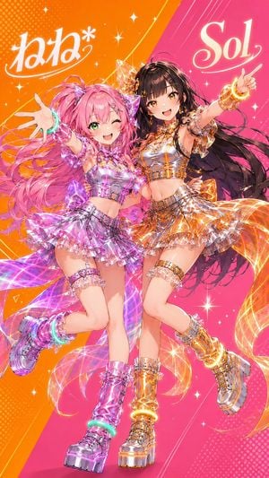 Neon Anime Idol Duo Poster preview