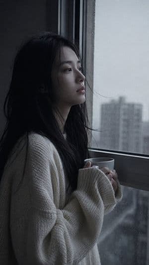 Melancholic Pre-dawn Window Portrait preview