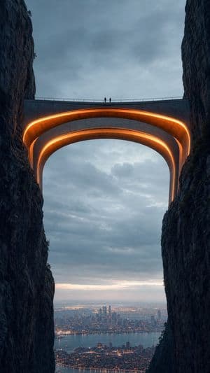 Neon Bridge Over City Canyon preview