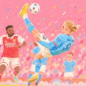 Pink Childlike Soccer Illustration preview