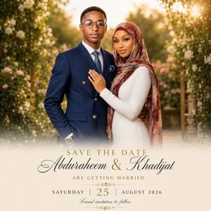 Luxury Garden Save-the-Date Card preview