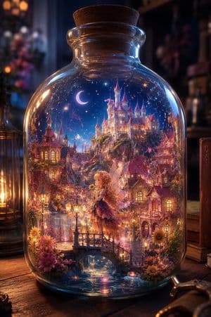 Sunflower Fairy World in a Bottle preview