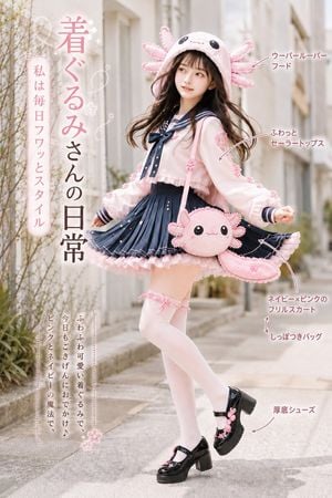 Axolotl Kigurumi Fashion Poster preview