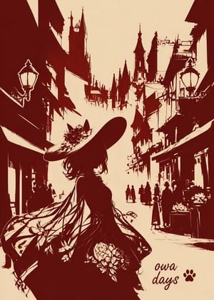 Burgundy Anime Street Silhouette preview