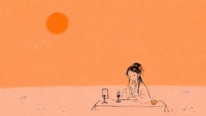 Minimal Orange Lin Daiyu Livestream Illustration preview