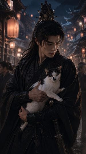 Dark Noble Warrior Holding Cat preview