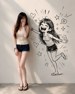 Real Woman With Doodle Alter Ego preview