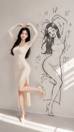 Model With Manga Wall Sketch preview
