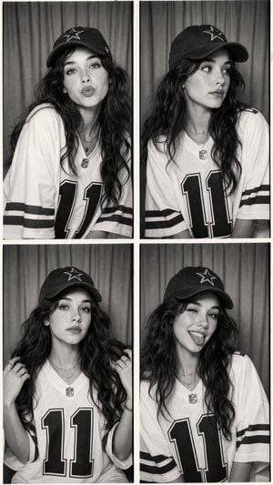 Vintage Black and White Photo Booth Grid preview