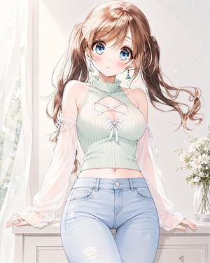 Anime Summer Lace-Up Knit Outfit preview