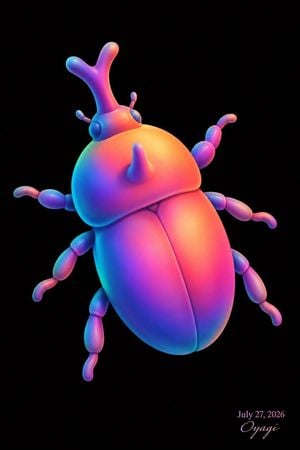 Rainbow 3D Kabutomushi Beetle preview