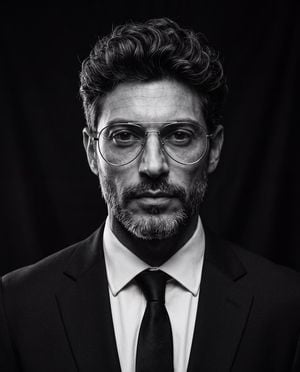 Cinematic Black and White Studio Portrait preview