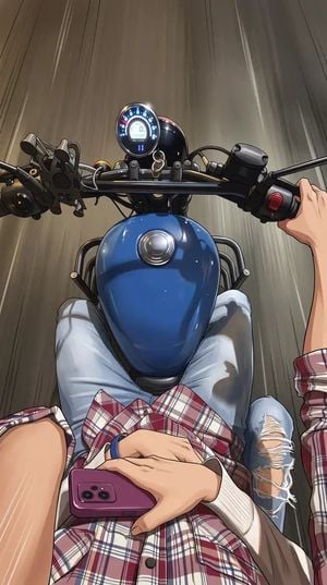 Motorcycle POV Anime Illustration preview