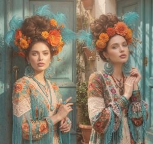 Bohemian Turquoise and Floral Portrait preview