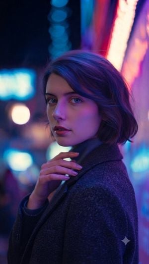 Neon City Cyber-Noir Portrait preview