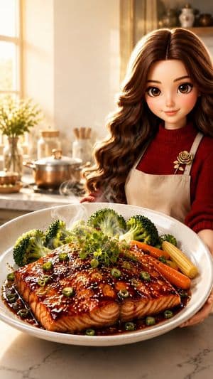 Pixar-Style Salmon Dinner Ad preview