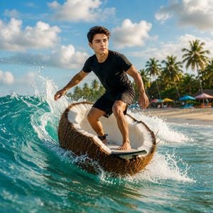 Coconut Shell Surfing Scene preview