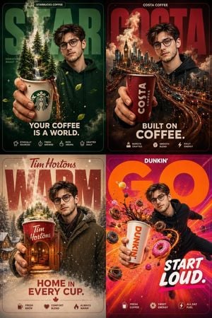 Cinematic Coffee Campaign Collage preview
