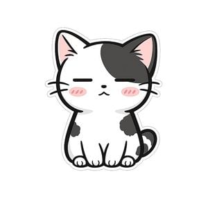 Kawaii Closed-Eye Cat Sticker preview