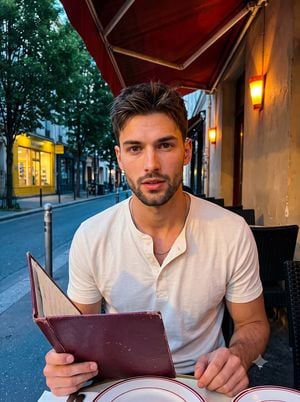 Man at Outdoor Cafe Portrait preview