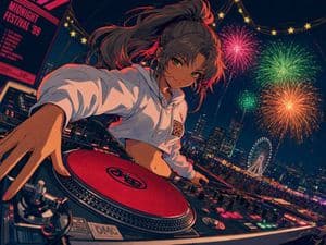 90s Retro Anime DJ Girl preview
