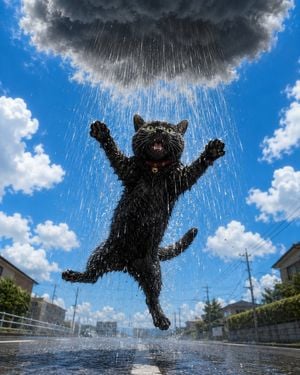 Black Cat Under Personal Rain Cloud preview