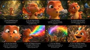 Tiny Dragon Rainbow Flame Storyboard preview