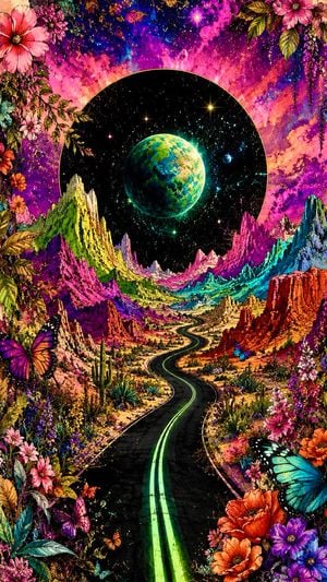 Cosmic Botanical Fantasy Illustration preview