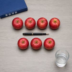 Top-Down Apple Counting Desk Scene preview