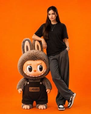 Fashion Portrait with Labubu Character preview