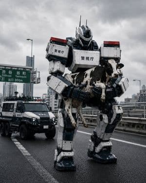 Tokyo Police Robot Rescuing Cow preview