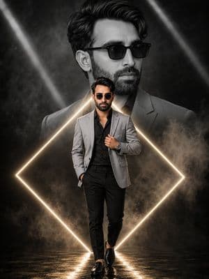 Neon Diamond Double Portrait Composite preview