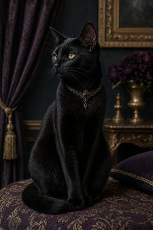 Gothic Black Cat Portrait preview
