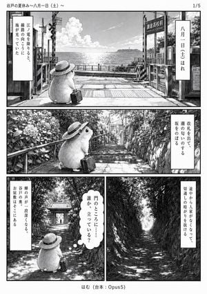 Monochrome Summer Hamster Manga Page preview