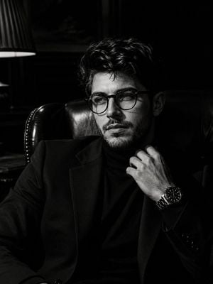 Realistic Black and White Male Portrait preview